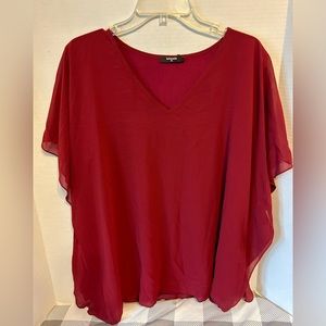 Lotus Smile women’s chiffon top red size 2XL